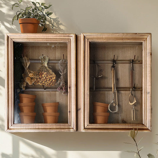 Double Door Wall Mounted Wood Cabinet with 12 Hooks Whats trending ABH