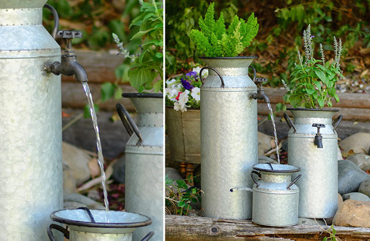 Galvanized Milk Jug Water Fountain General VIP