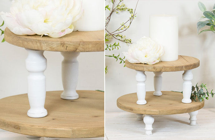 Round Wooden Spindle Risers Set of 2 General VIP