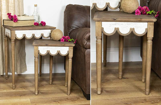 Scalloped Edge Nesting Tables Set of 2 General VIP