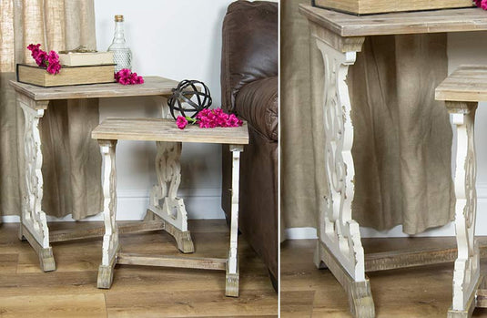 Wooden Scroll Nesting Side Tables General VIP