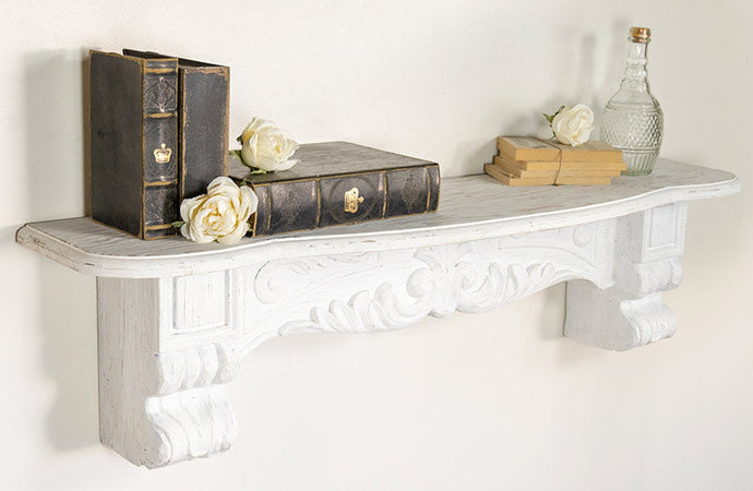 *HUGE* Antique White Corbel Mantel General VIP