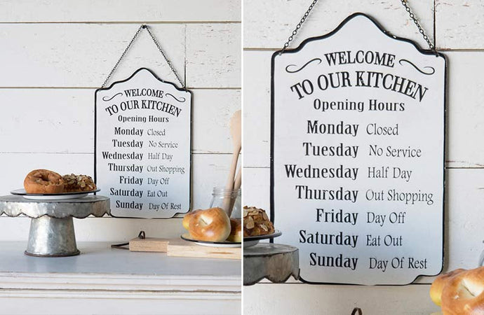 Welcome To Our Kitchen Enamel Sign General VIP