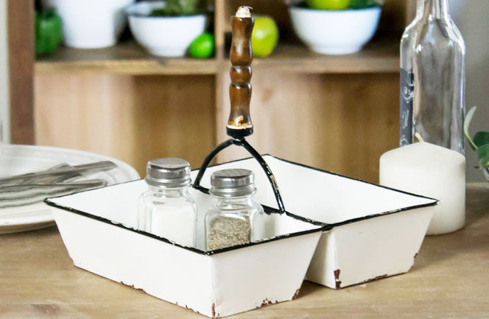 Enamel Serving Tray with Handle General VIP