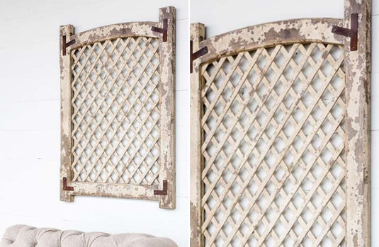 HUGE Distressed Chippy Lattice Wall Panel General PHC