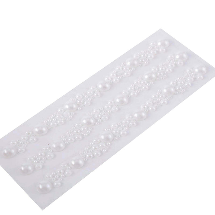 White Self Adhesive Pearl Rhinestone Stickers, DIY Craft Peel and Stick Gem Stickers Decorations HIER_9600 Default Title