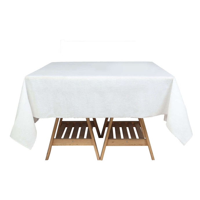 White Square Plastic Table Covers in Lace Design, 65