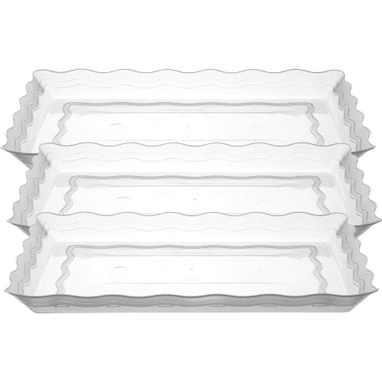 9''X13'' White Plastic Rectangular Tray Serverware Hanna K