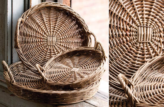 Round Willow Trays Set of 3 General PHC