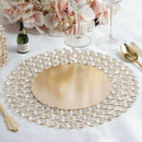 Wired Metal Round Charger Plate 14" in Gold with Acrylic Crystal Beads, Glamorous Decorative Dinner Charger Tableware Decorative Chargers PROstorez Default Title
