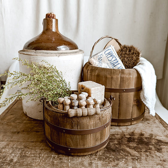 Wooden Barrel Storage Bucket, Choose Your Size General ABH