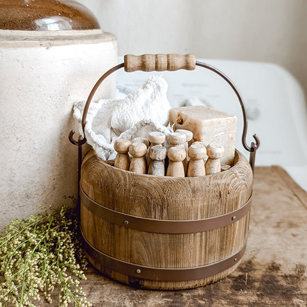 Load image into Gallery viewer, Wooden Barrel Storage Bucket, Choose Your Size General ABH
