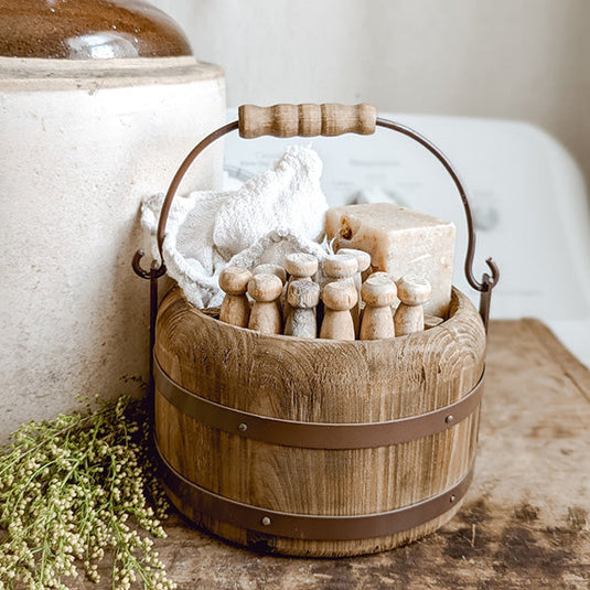 Wooden Barrel Storage Bucket, Choose Your Size General ABH