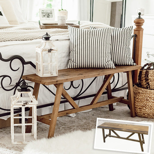 Wooden Bench | Rustic Farmhouse Whats trending ABH