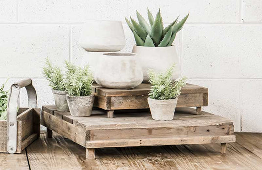 Distressed Wooden Planked Risers Set of 3 General WG