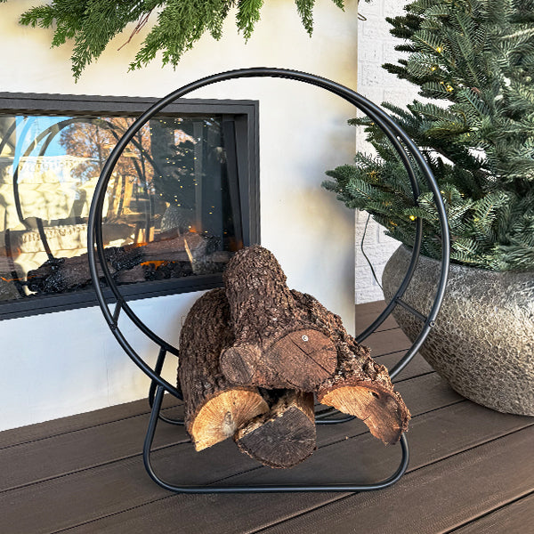 Black Iron Loop Fireplace Log Holder General ABH