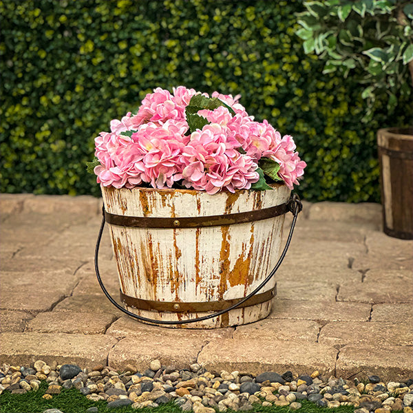 Load image into Gallery viewer, Antiqued Finish Wooden Bucket with Handles, Pick Your Color Whats trending CIMA
