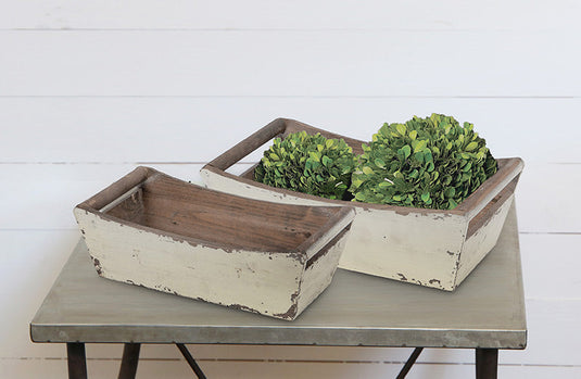 Distressed Wooden Trays Set Of 2 General WG