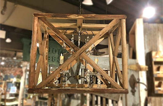 Rustic Wood Frame Chandelier General PPD