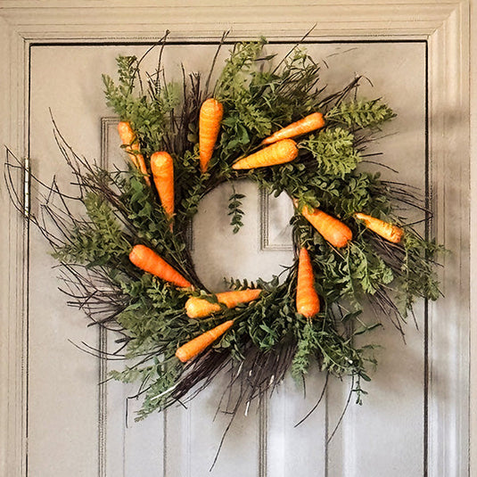 Faux Carrot and Foliage Easter Wreath Shop TP