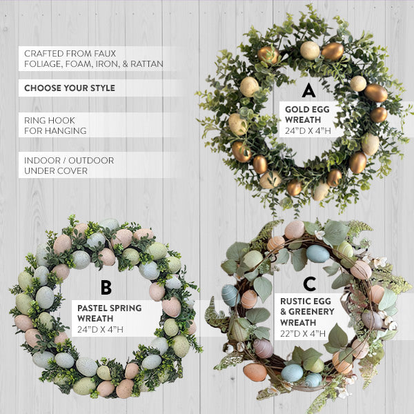 Load image into Gallery viewer, Indoor/Outdoor Easter Egg Wreath, Choose Your Style Shop ABH
