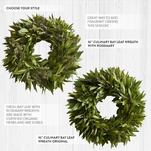 Load image into Gallery viewer, 16 Inch Culinary Bay Leaf Wreath, Choose Your Style General MF
