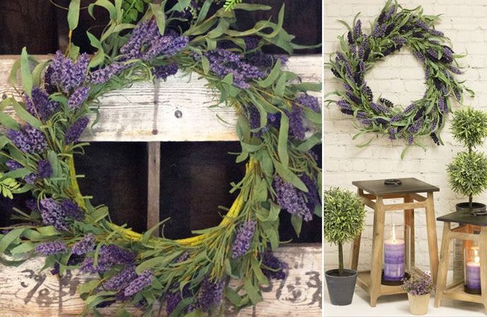 Lavender With Mixed Greenery Wreath General BI