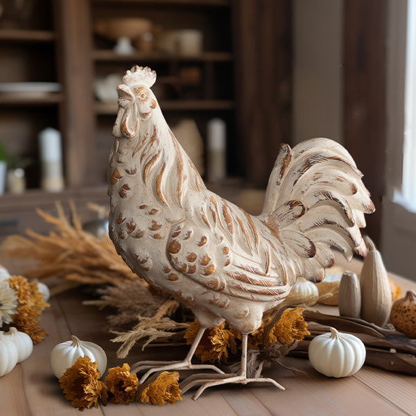 Whitewashed Distressed Rooster Statue Whats trending CT