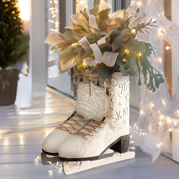 North Pole Ice Skates Planter General CT