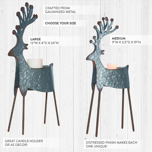 Metal Reindeer Candle Holder, Choose Your Size Whats trending TP