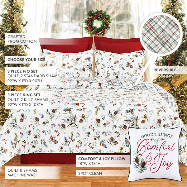 Load image into Gallery viewer, Holly Reversible Quilt Set, Choose Your Size General CNF
