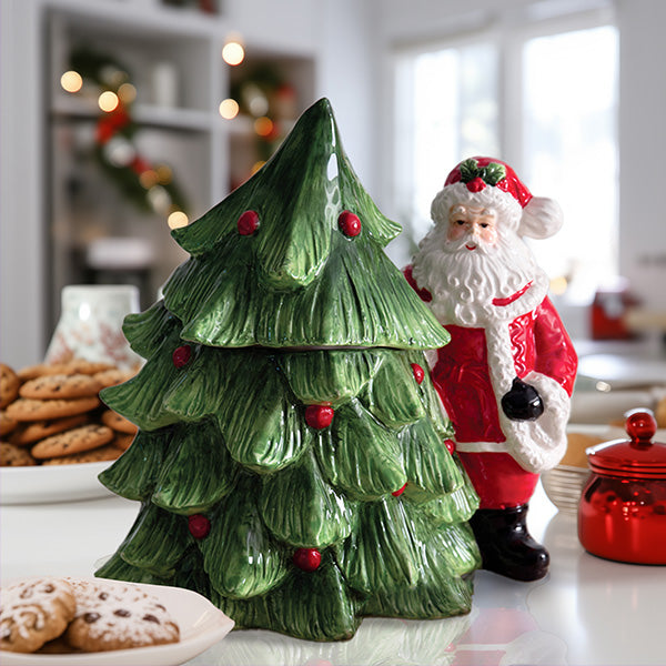 Christmas Tree and Santa Cookie Jar Whats trending CT