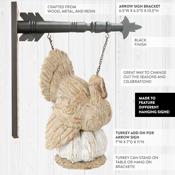 Distressed Wooden Turkey with Bracket Option | OUR 