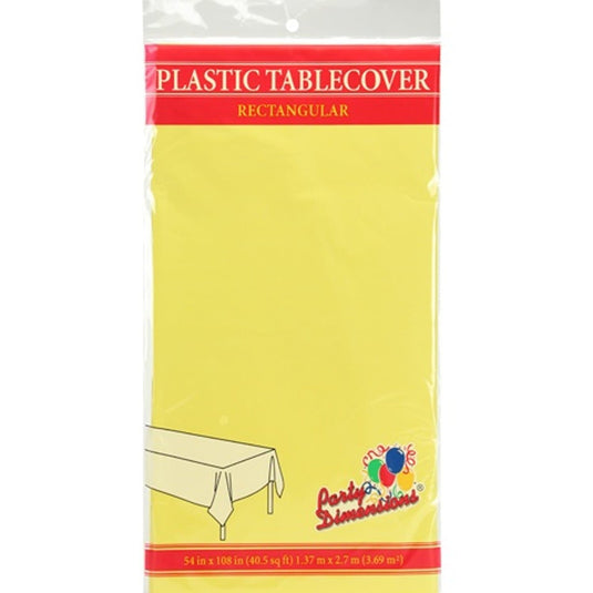 *WHOLESALE* Tablecover Plastic Yellow Rectangular 54'' X 108'': 48CT Table Cover Party Dimensions