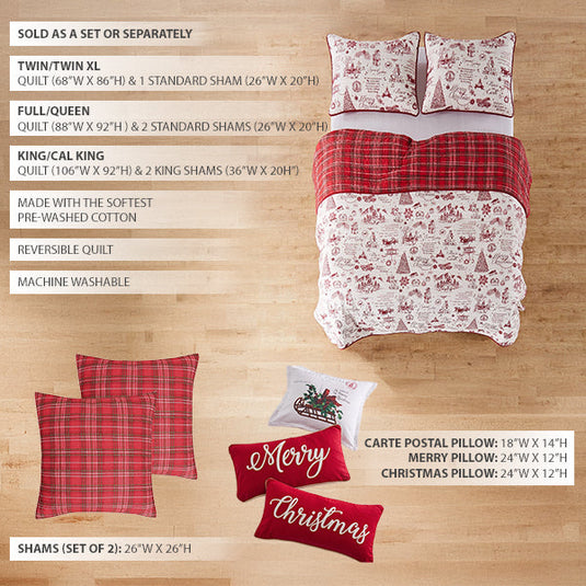 Christmas Reversible Cotton Quilt Set, Choose Your Style General LEV